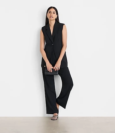 Petite LOFT Versa Crepe Drape Sleeveless Blazer