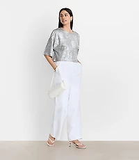 Petite LOFT Versa Metallic Cropped Relaxed Tee