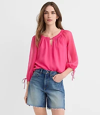Tie Cuff Off The Shoulder Blouse