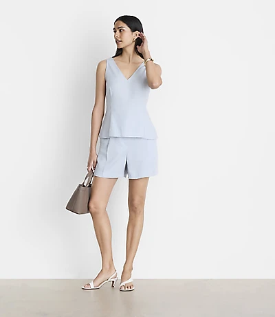 LOFT Versa Pure Spun Double V Peplum Top
