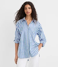 Striped Poplin Everyday Oversized Pocket Shirt