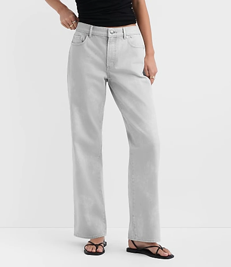 Rivete Petite Curvy Mid Rise Relaxed Straight Jeans Cloud Wash