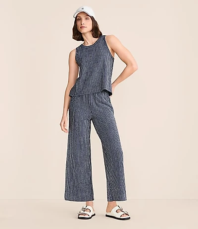 Lou & Grey Striped Wide Leg Crop Pants