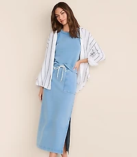 Petite Lou & Grey Denim Washed Terrysoft Maxi Pocket Skirt