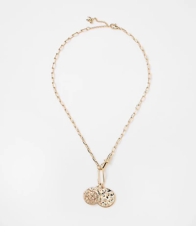 Hammered Coin Charm Necklace