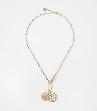 Hammered Coin Charm Necklace