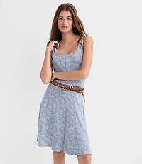 Petite Floral Ponte Seamed Mini Dress