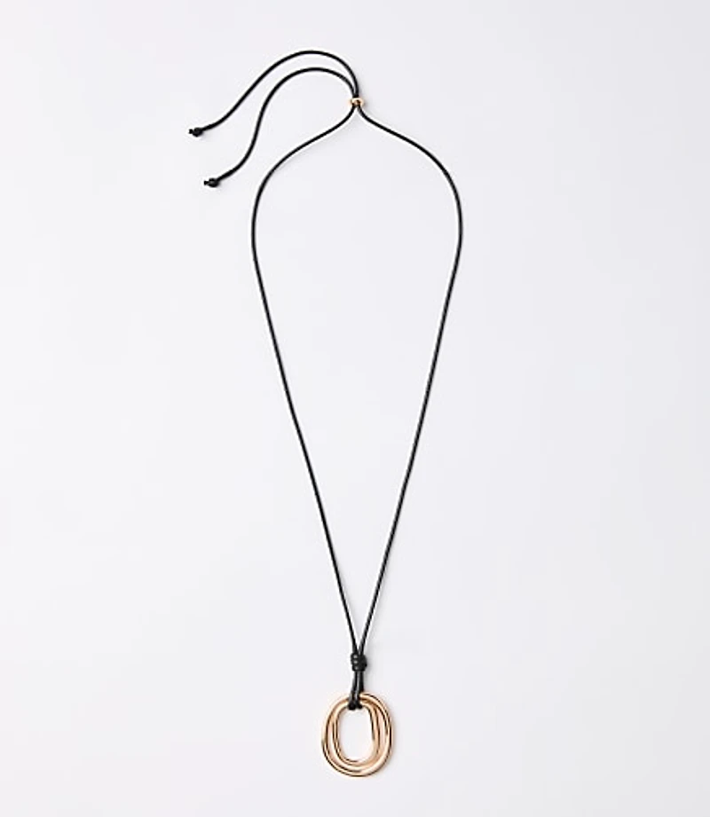 Circle Pendant Cord Necklace