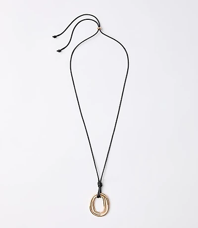 Circle Pendant Cord Necklace
