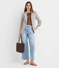Tall Palmer Denim Wide Leg Crop Pants Refined Blue Wash