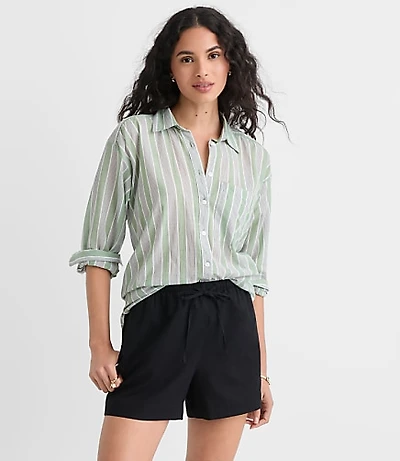 Striped Everyday Oversized Pocket Shirt