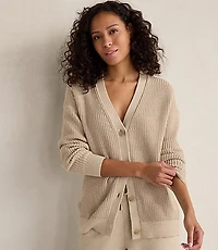 Haven Well Within Organic Cotton Shaker Stitch Heathered Cardigan