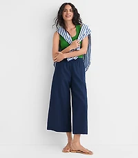 Petite Breezy Wide Leg Crop Pants Linen Cotton