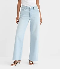 Rivete Petite Curvy Fresh Cut Mid Rise Wide Leg Jeans Wave Wash