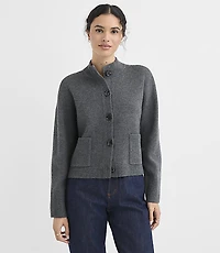 Heathered Mock Neck Sweater Jacket