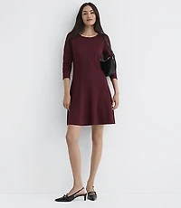 Seamed Ponte Long Sleeve Mini Dress
