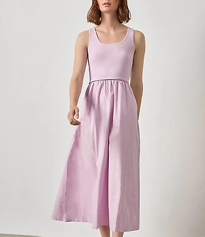 Lilla P Mixed Media Scoop Neck Dress
