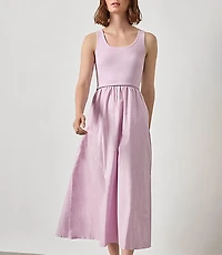 Lilla P Mixed Media Scoop Neck Dress