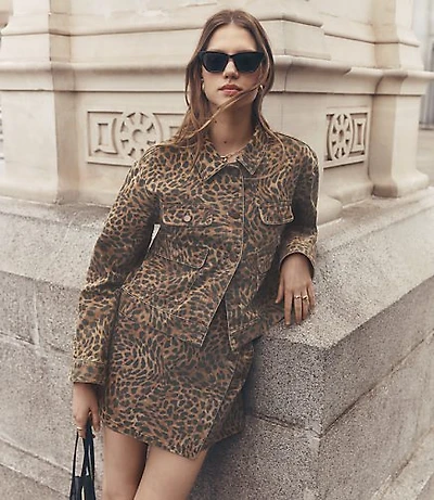 Denim Jacket Leopard Print