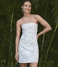 Hibiscus Strapless Mini Dress