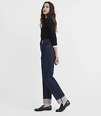 Rivete Selvedge Cuffed High Rise Straight Jeans Nova Wash