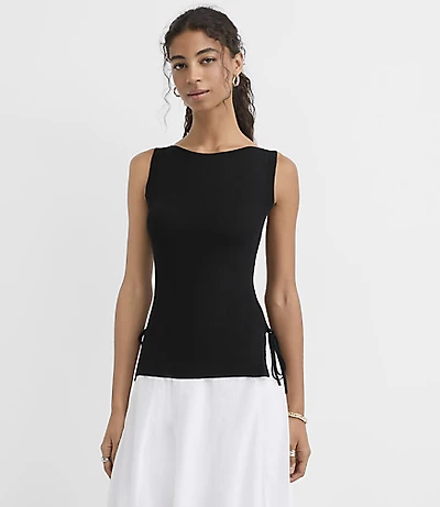 Side Tie Sweater Tank Top