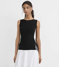 Side Tie Sweater Tank Top