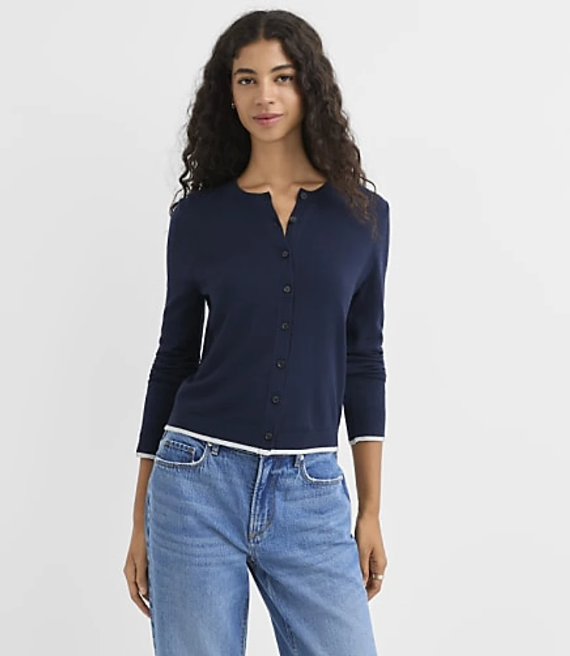 Tipped Luxe Knit Cardigan