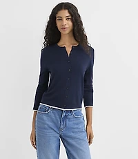 Tipped Luxe Knit Cardigan