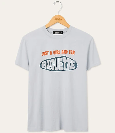 Junk Food Just a Girl and Her Baguette Vintage Tee