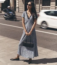 Garden Lace Trim Bias Midi Dress