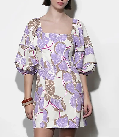 Greylin Emery Bubble Sleeve Piped Mini Dress