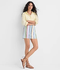 Striped Linen Cotton Modern Mini Skort