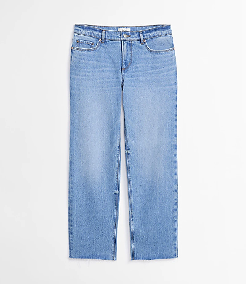 Rivete Tall Curvy Fresh Cut Low Rise Straight Jeans Medium Light Authentic Indigo