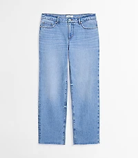 Rivete Tall Curvy Fresh Cut Low Rise Straight Jeans Medium Light Authentic Indigo