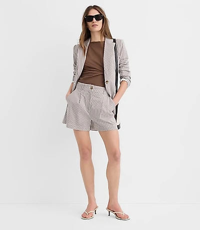 Pleated Shorts Striped Seersucker