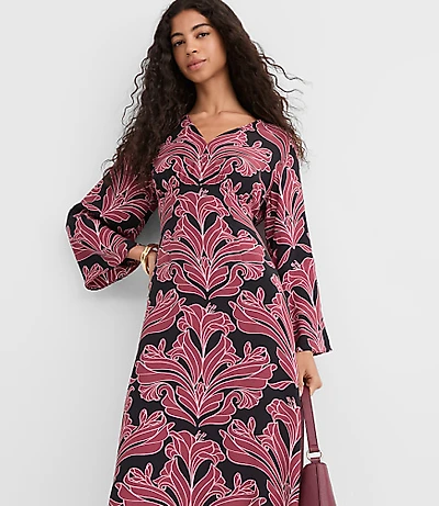 Petite Floral Caftan Midi Dress