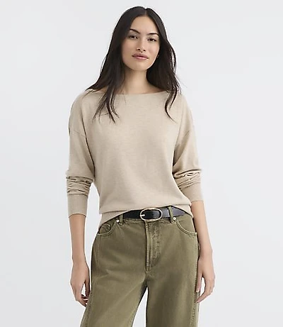 Petite Luxe Knit Relaxed Boatneck Sweater
