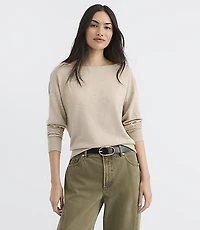 Petite Luxe Knit Relaxed Boatneck Sweater