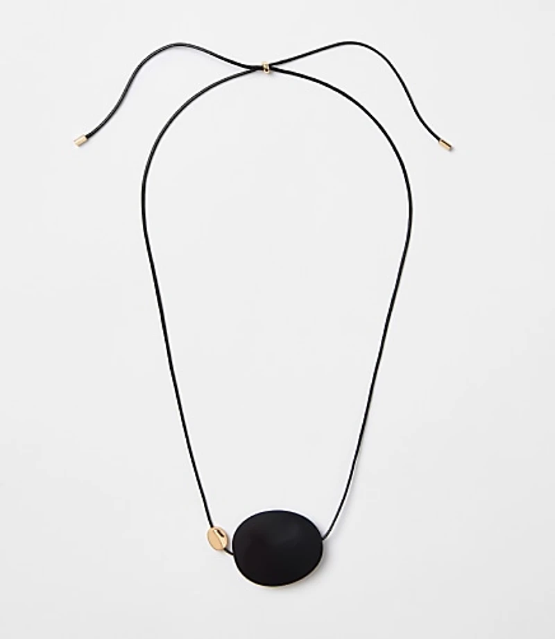 Oval Cord Pendant Necklace
