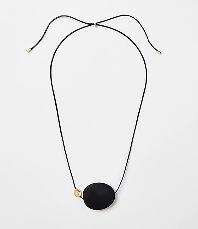 Oval Cord Pendant Necklace