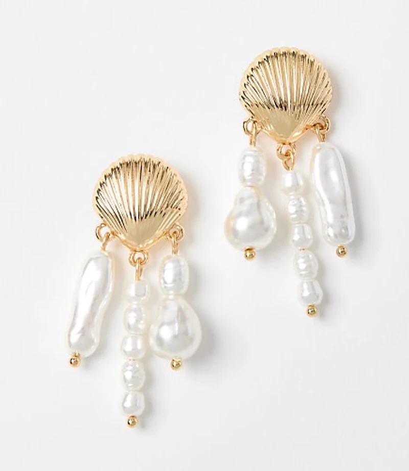 Seashell Pearlized Drop Earrings