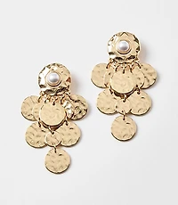 Pearlized Hammered Drop Earrings