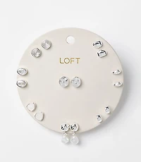 Pearlized Hammered Stud Earring Set