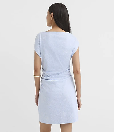 Petite Swirl Ruched Wedge Mini Tee Dress