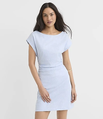 Petite Swirl Ruched Wedge Mini Tee Dress
