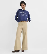 Clean Wide Leg Pants Stretch Cotton