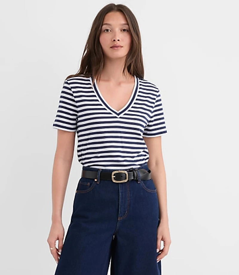Striped Everyday V-Neck Tee