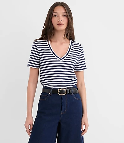 Striped Everyday V-Neck Tee