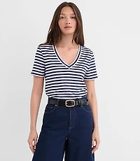 Striped Everyday V-Neck Tee